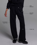 All Day Straight Leg Sweats in Black: 27 oz Supima cotton terry, clean waistband, deep side pockets, straight leg