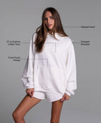 Heavyweight Heritage Hoodie in Cream: 27 oz Supima cotton terry, front pouch pocket, relaxed hood, dropped shoulder