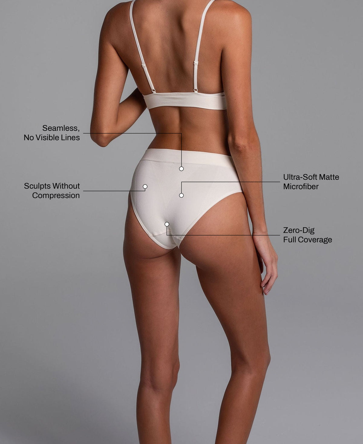 High Sculpt Brief in Cream: seamless no visible lines, sculpts without compression, ultra-soft matte microfiber, zero-dig full coverage