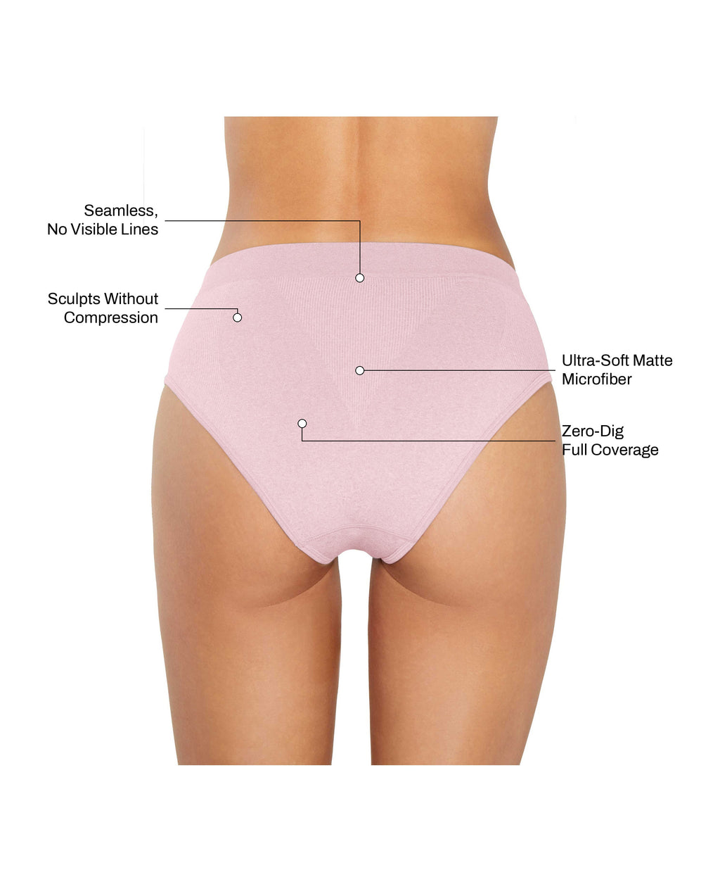 High Sculpt Brief in Studio Pink: seamless no visible lines, sculpts without compression, ultra-soft matte microfiber, zero-dig full coverage