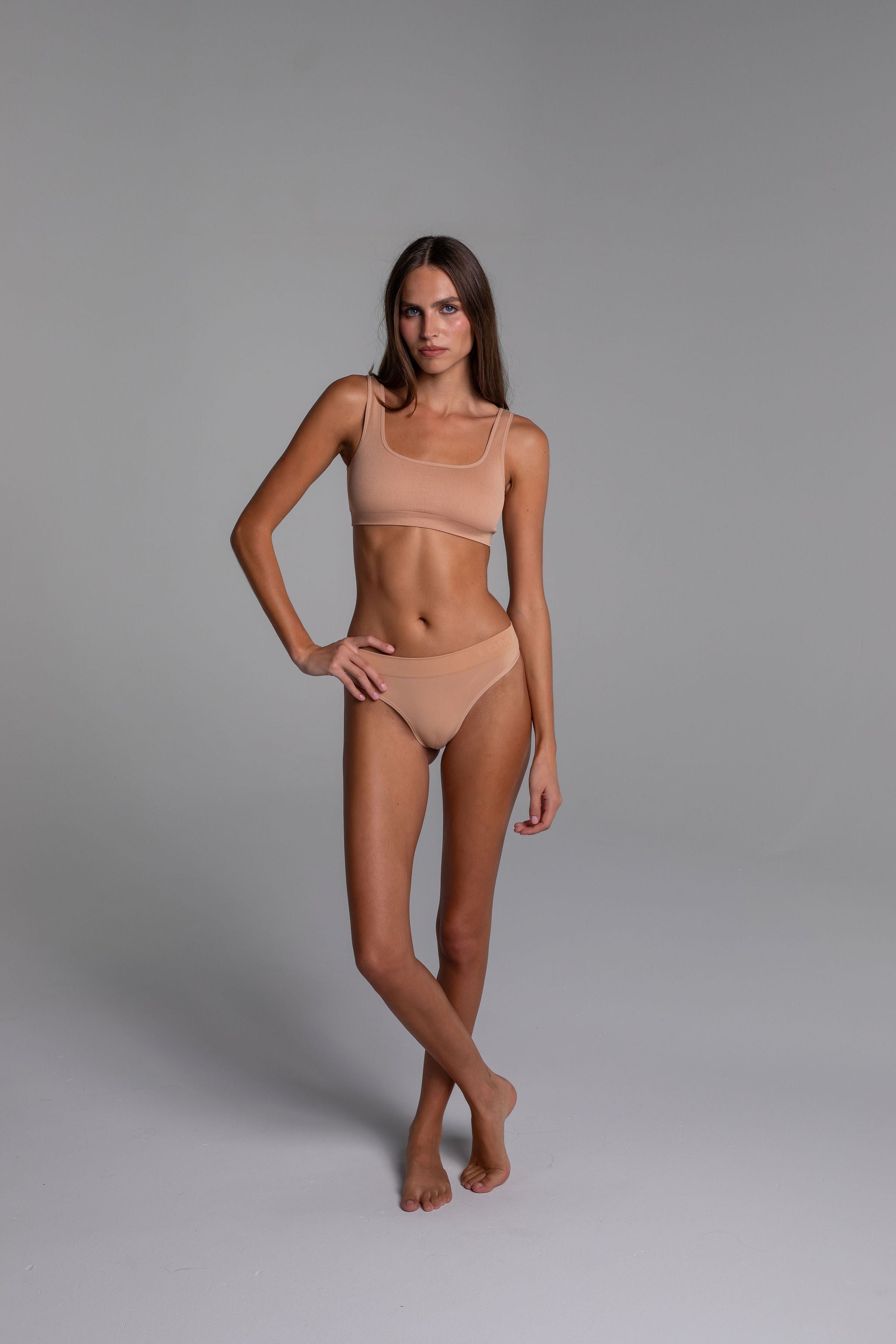 Low Hide Ribbed Thong