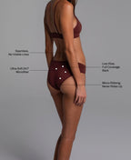Low Hide Brief in Crimson: seamless no visible lines, ultra-soft 24/7 microfiber, low-rise full coverage back, micro-ribbing that never rides up