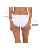 Low Hide Brief in White: seamless no visible lines, ultra-soft 24/7 microfiber, low-rise full coverage back, micro-ribbing that never rides up