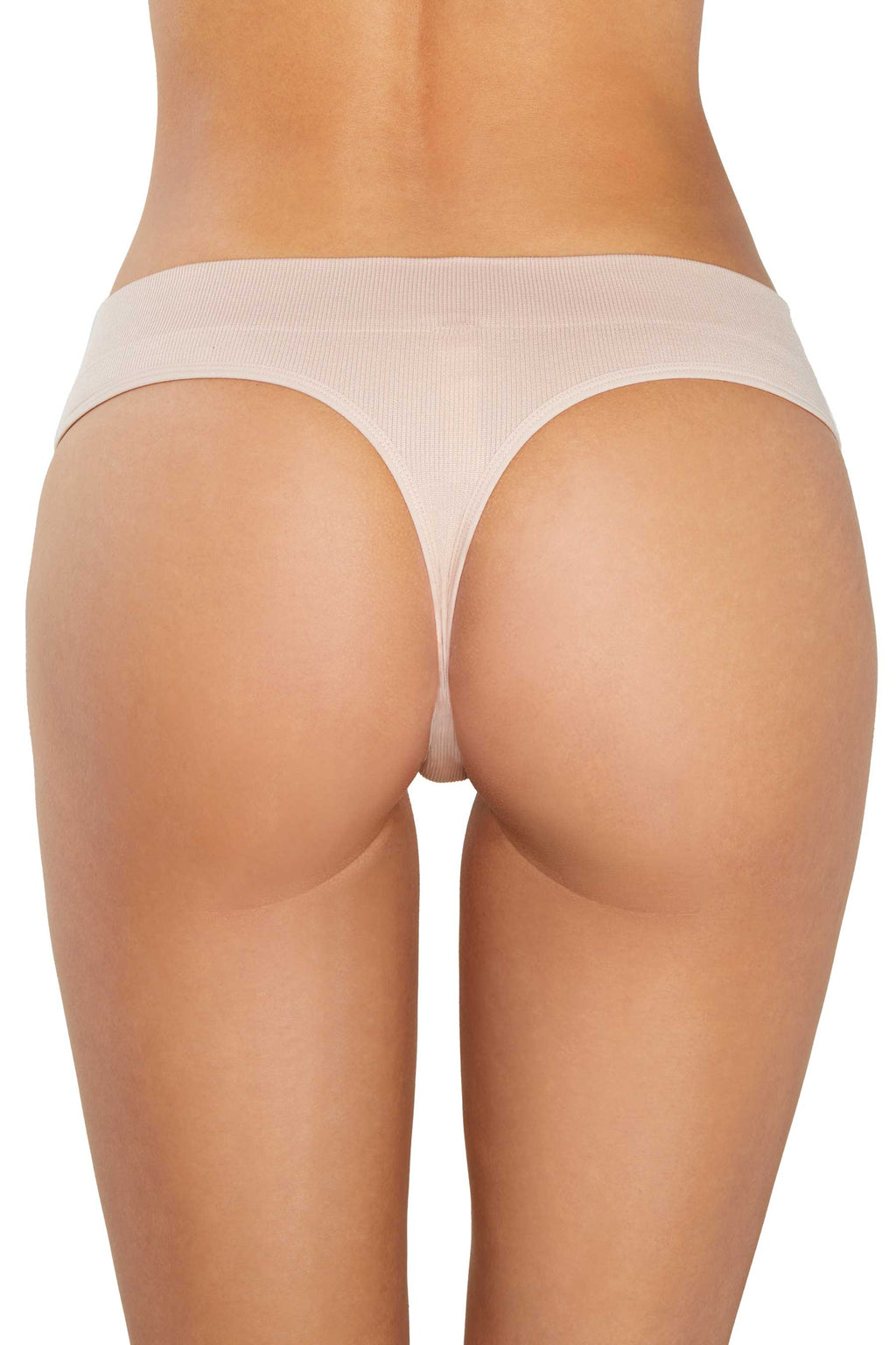 Low Hide Ribbed Thong