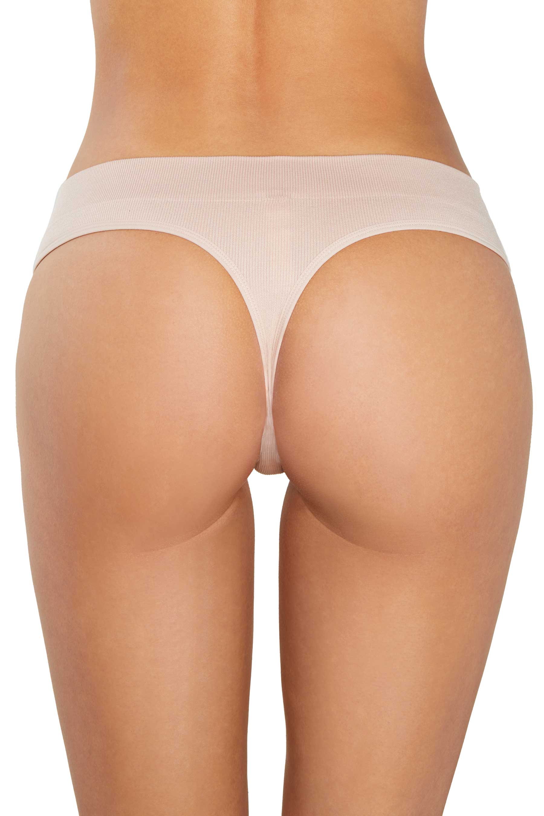 Low Hide Ribbed Thong