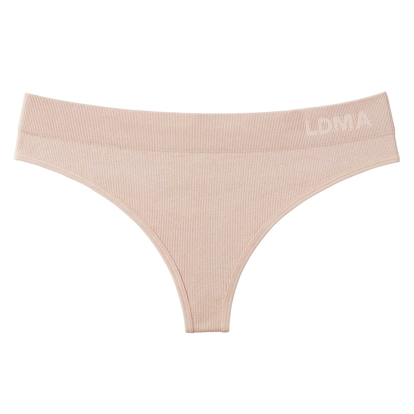 Low Hide Ribbed Thong in Sand